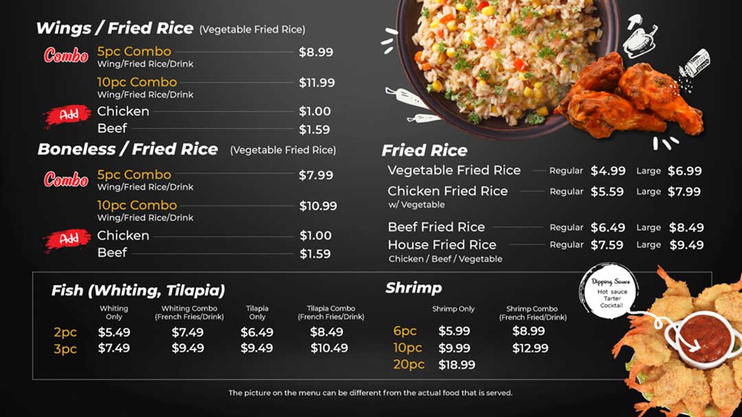 Menu & Prices J&J Wing Cafe